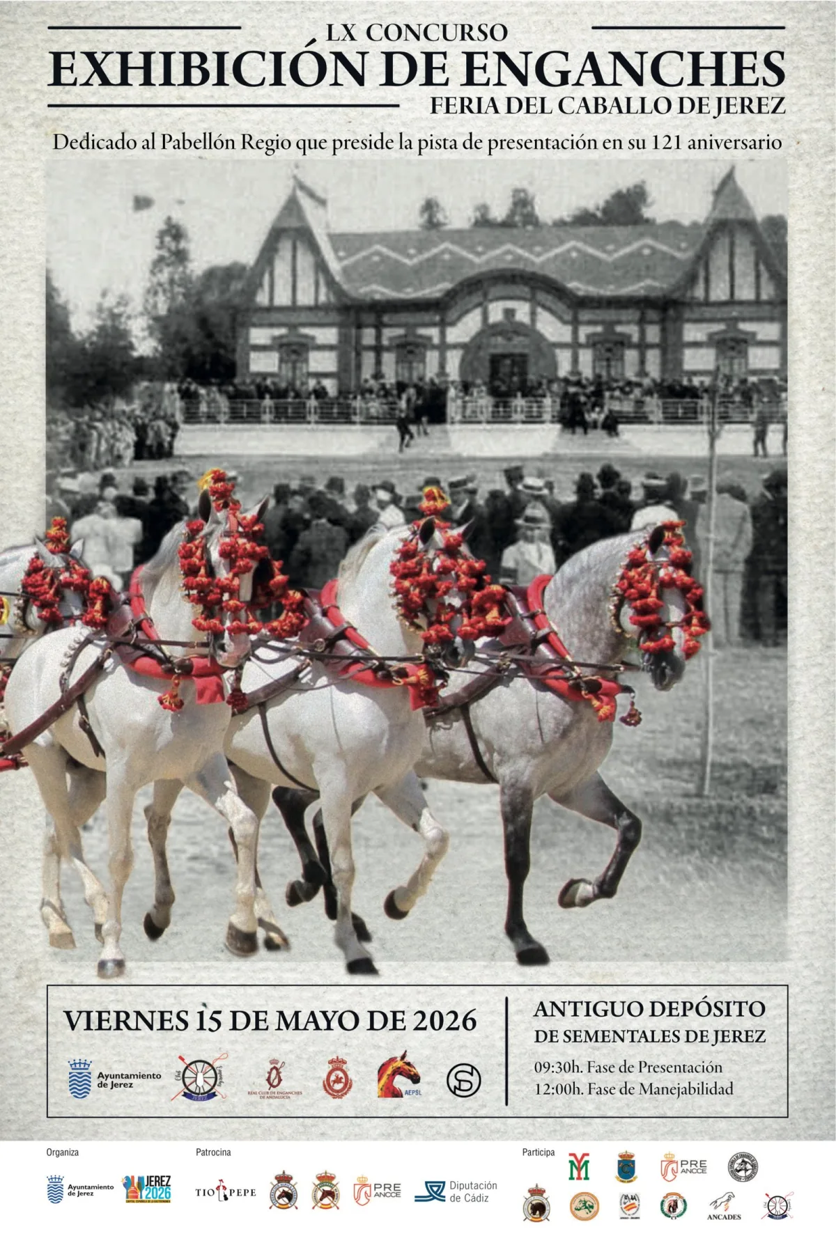 Cartel del LX Concurso Nacional de Enganches — Feria Ecuestre de Jerez 2026
